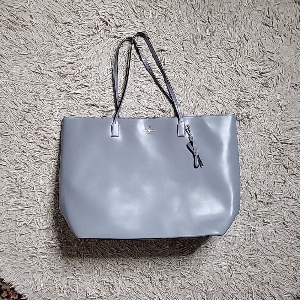 Kate Spade Tote Bag Large Leather Bow Clip Work Career Travel Vacation ✨️💫
